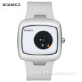 BOAMIGO Personality Creative Square Dial Soft Rubber Strap Gift Wristwatch Quartz Watch For Boy And Girl